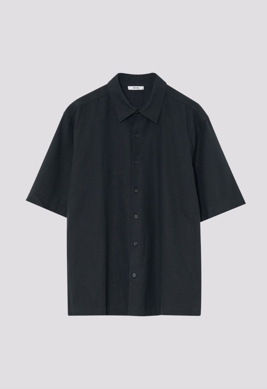 Jac + Jack Christopher Cotton Linen Shirt - Black